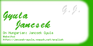 gyula jancsek business card